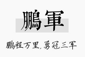 鹏军名字的寓意及含义