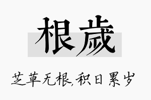 根岁名字的寓意及含义