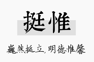 挺惟名字的寓意及含义