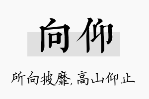 向仰名字的寓意及含义