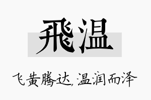 飞温名字的寓意及含义