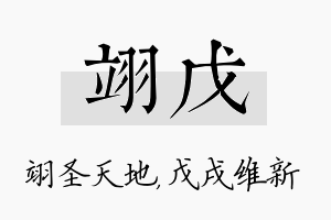 翊戊名字的寓意及含义