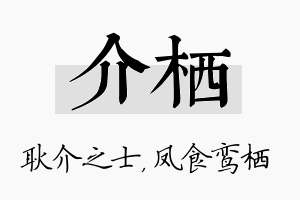 介栖名字的寓意及含义