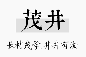 茂井名字的寓意及含义