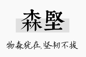 森坚名字的寓意及含义