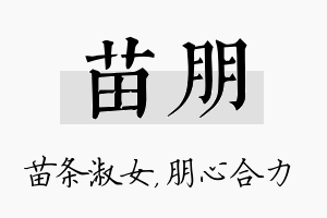 苗朋名字的寓意及含义