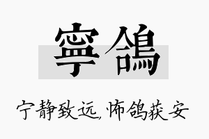 宁鸽名字的寓意及含义