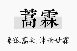 蒿霖名字的寓意及含义