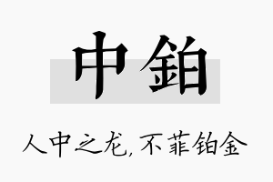 中铂名字的寓意及含义