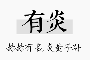 有炎名字的寓意及含义