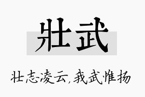 壮武名字的寓意及含义