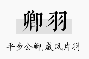 卿羽名字的寓意及含义