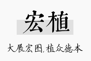 宏植名字的寓意及含义