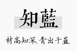 知蓝名字的寓意及含义