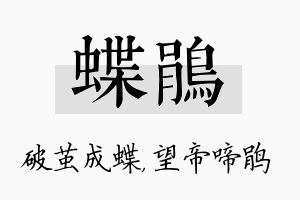 蝶鹃名字的寓意及含义