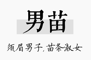 男苗名字的寓意及含义