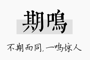 期鸣名字的寓意及含义