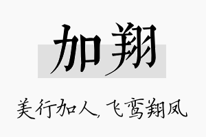 加翔名字的寓意及含义