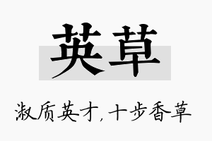 英草名字的寓意及含义