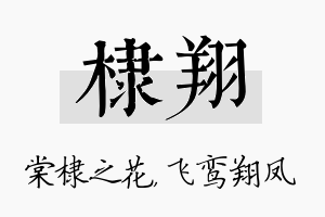 棣翔名字的寓意及含义