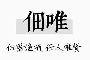 佃唯名字的寓意及含义