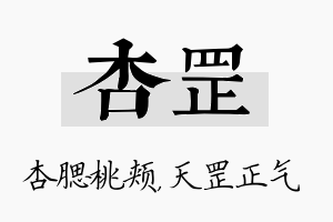 杏罡名字的寓意及含义