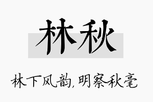 林秋名字的寓意及含义