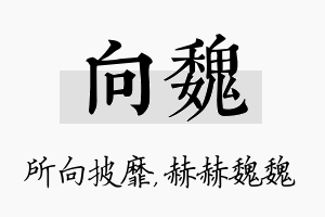 向魏名字的寓意及含义