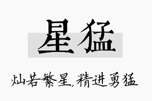 星猛名字的寓意及含义