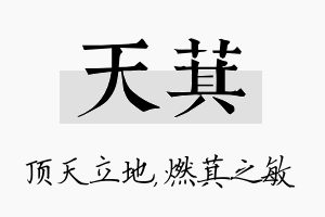 天萁名字的寓意及含义