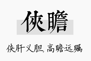 侠瞻名字的寓意及含义