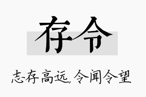 存令名字的寓意及含义