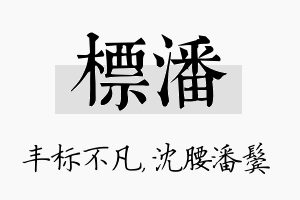 标潘名字的寓意及含义