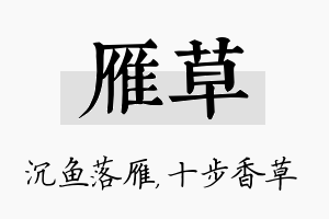 雁草名字的寓意及含义