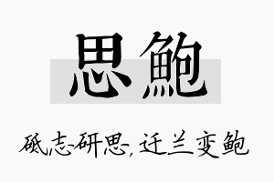 思鲍名字的寓意及含义