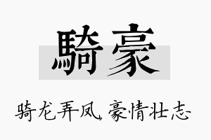 骑豪名字的寓意及含义