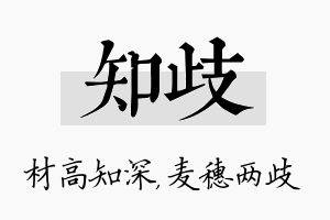 知歧名字的寓意及含义