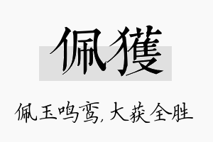 佩获名字的寓意及含义