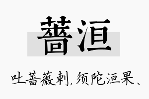 蔷洹名字的寓意及含义