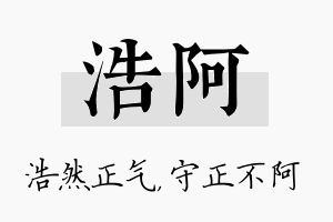 浩阿名字的寓意及含义