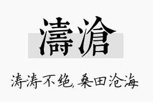 涛沧名字的寓意及含义