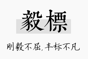 毅标名字的寓意及含义