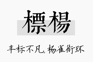 标杨名字的寓意及含义