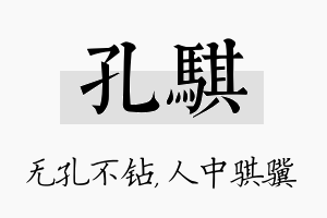 孔骐名字的寓意及含义