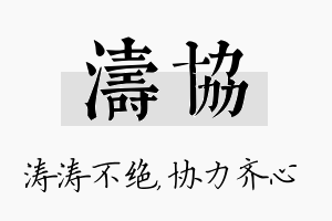 涛协名字的寓意及含义