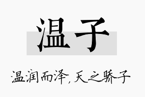 温子名字的寓意及含义