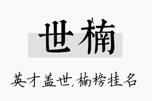 世楠名字的寓意及含义