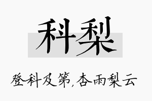 科梨名字的寓意及含义