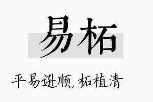 易柘名字的寓意及含义