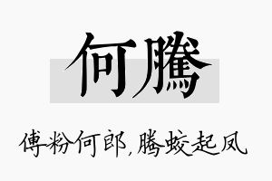 何腾名字的寓意及含义